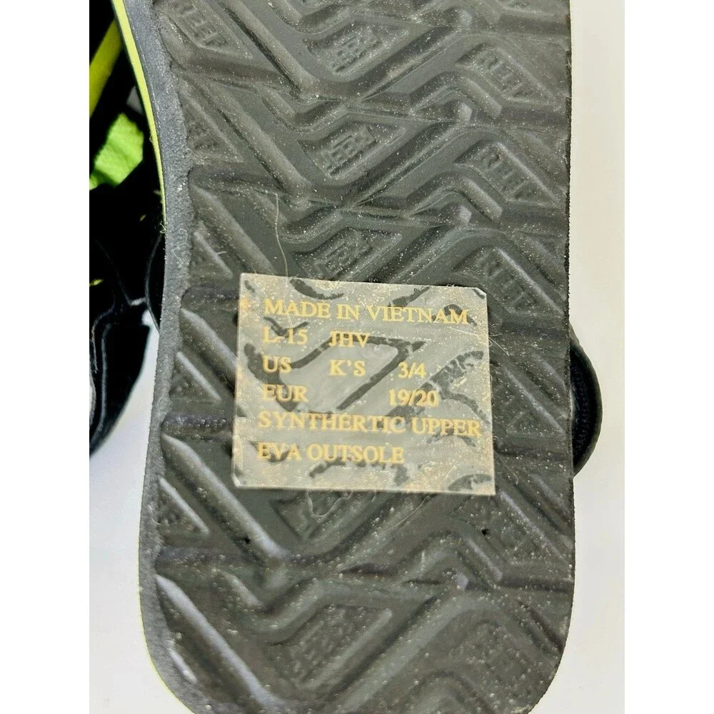 NWOT Reef Toddler Flip Flop Sandal Slip On Black Green Pirate 3/4